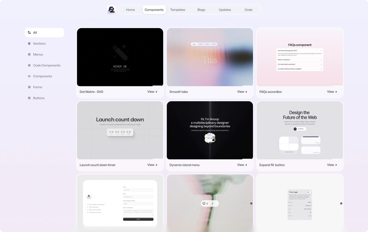 Framer Lists — Components and templates