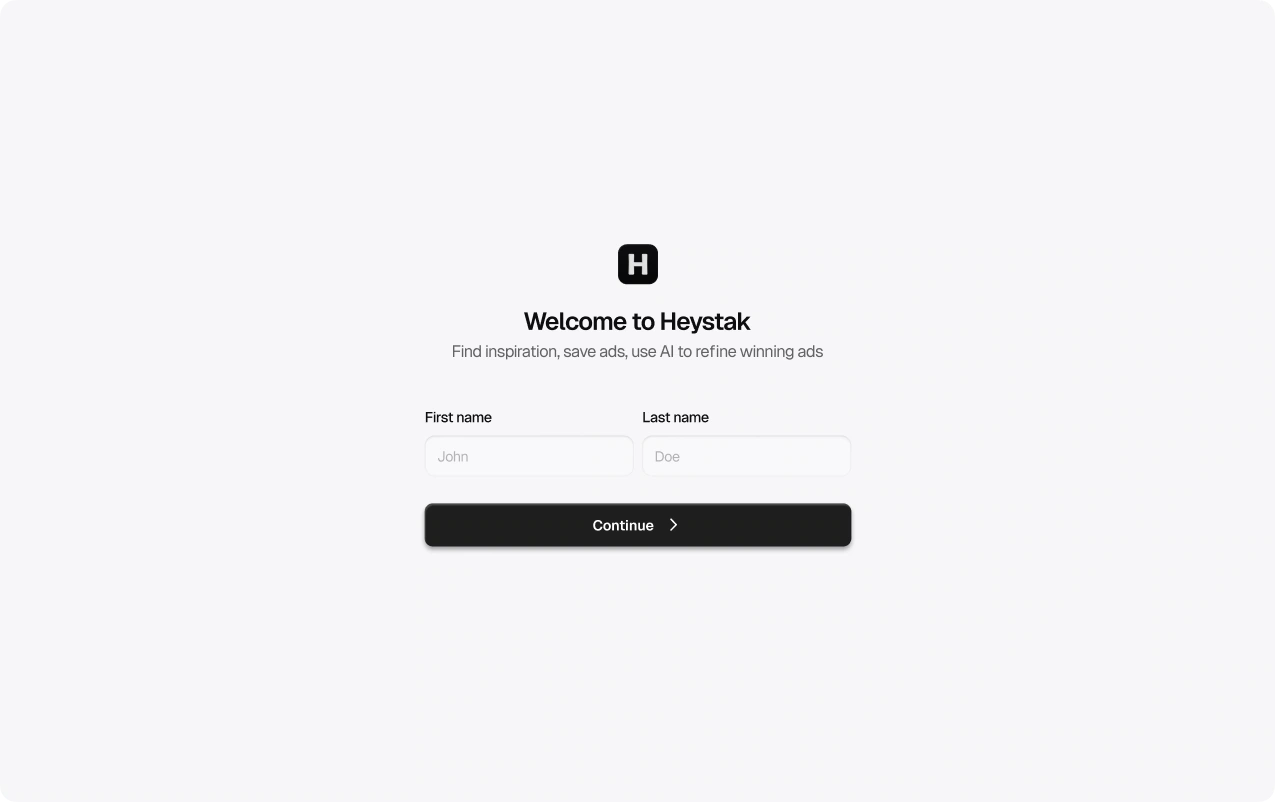 Heystak — Account setup