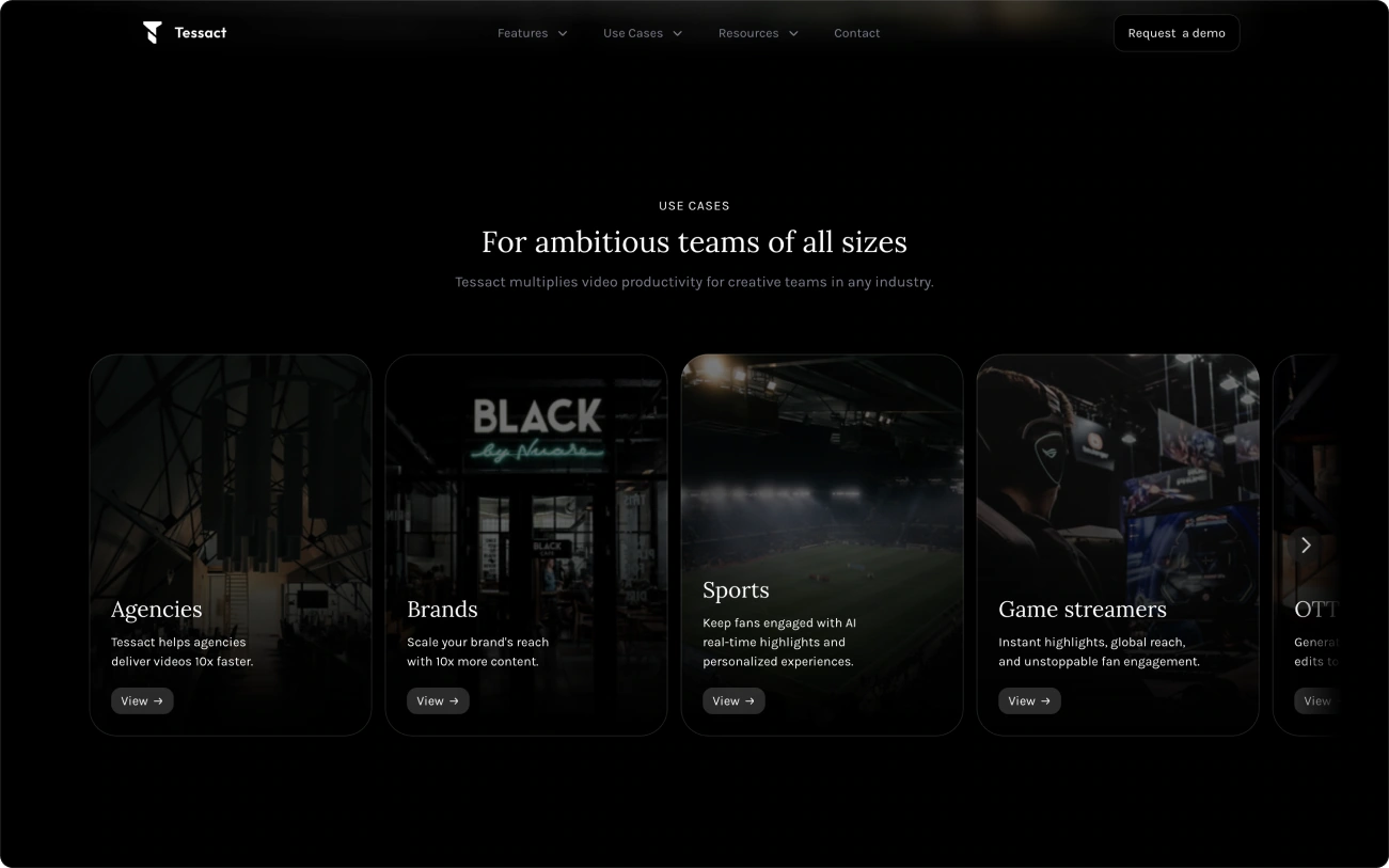 Tessact — Website use cases