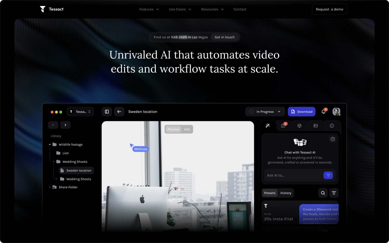 Tessact — Website overview