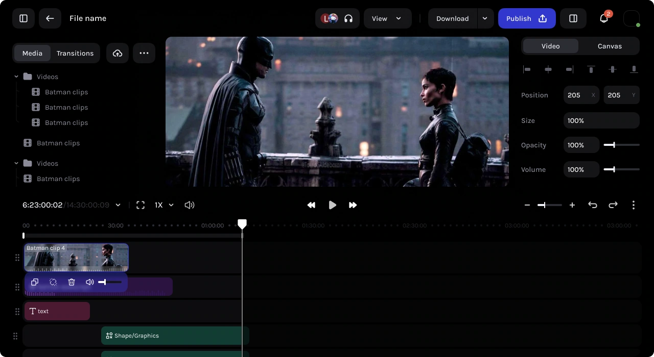Tessact — Video editor timeline